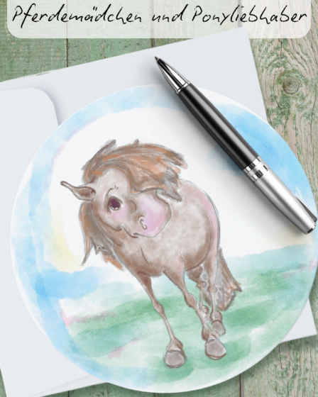 glückwunschkarte für pferdemädchen und ponyliebhaber