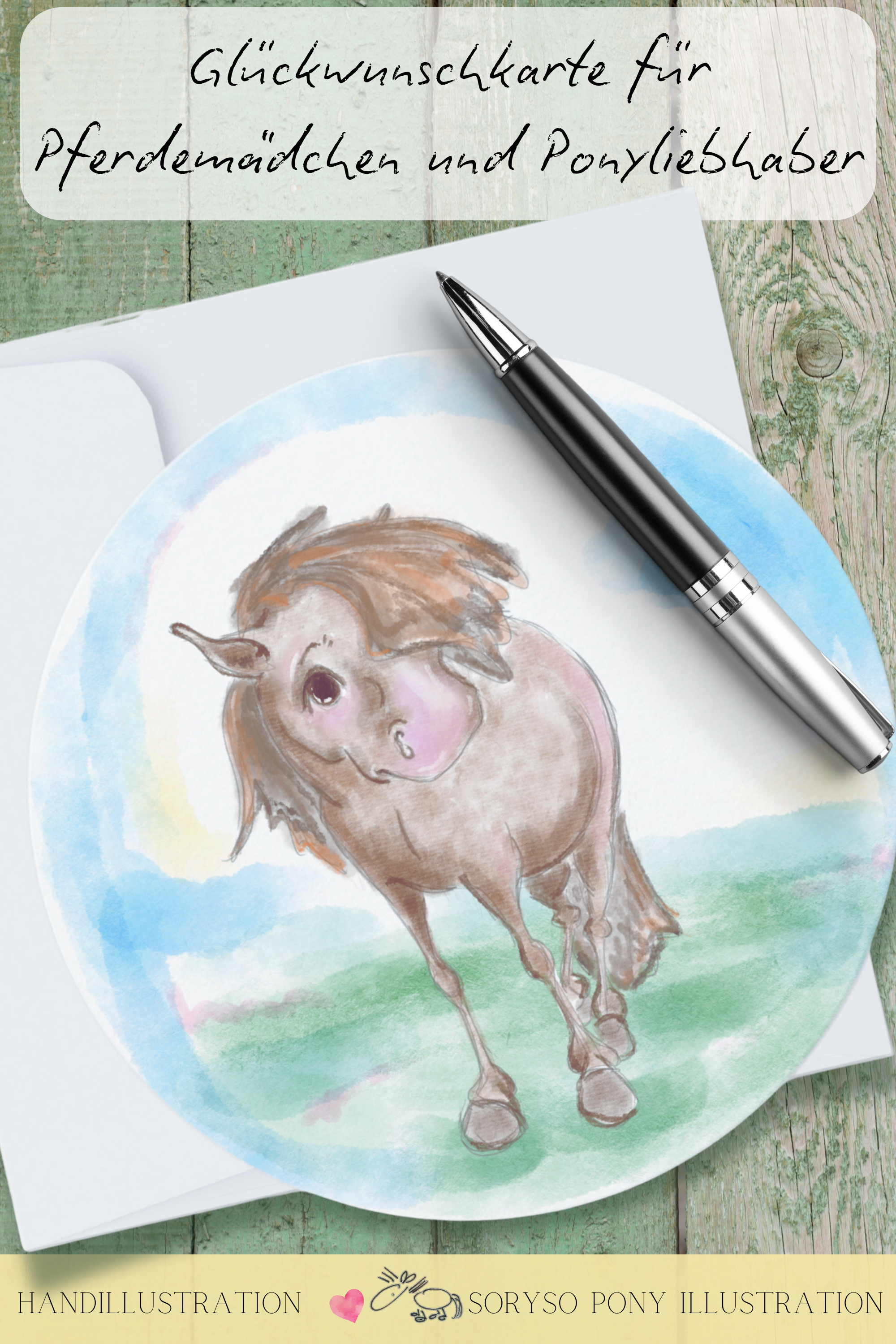 glückwunschkarte für pferdemädchen und ponyliebhaber