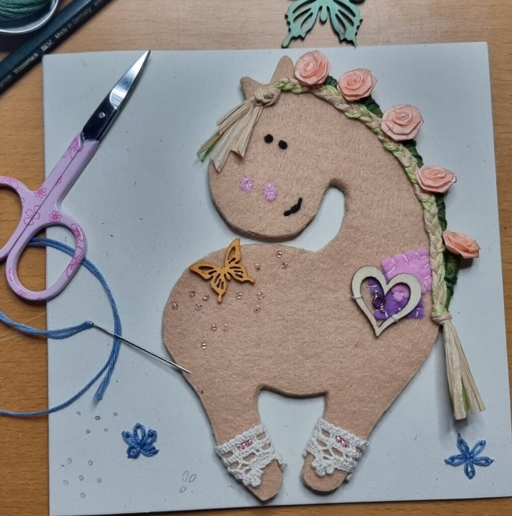 Pferdekarte, DIY, Vorlage zum basteln